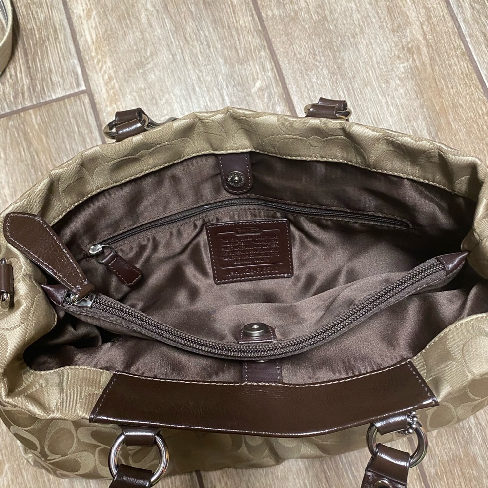 Coach purse with leather trim - Picture 3 of 3
